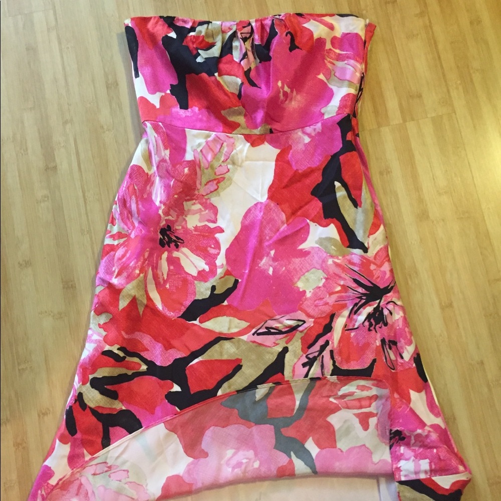 Ann Taylor floral strapless